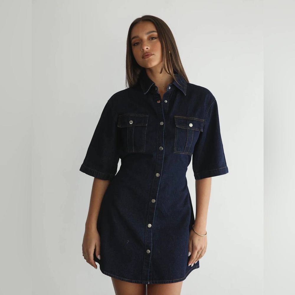 Navy Denim Mini Dress
